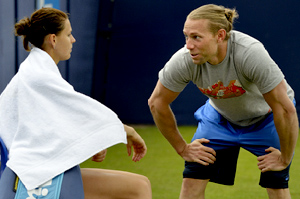 Lucie Safarova with coach Rob Steckley